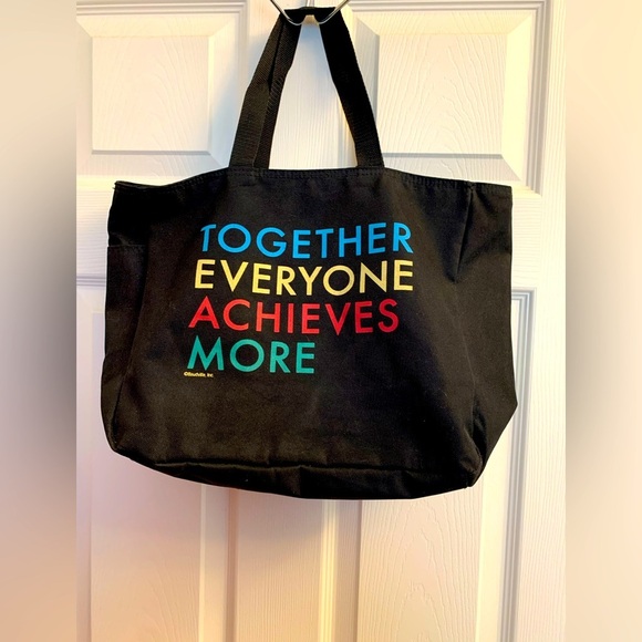 Motivational Colorful & Black Tote EUC - Picture 1 of 4